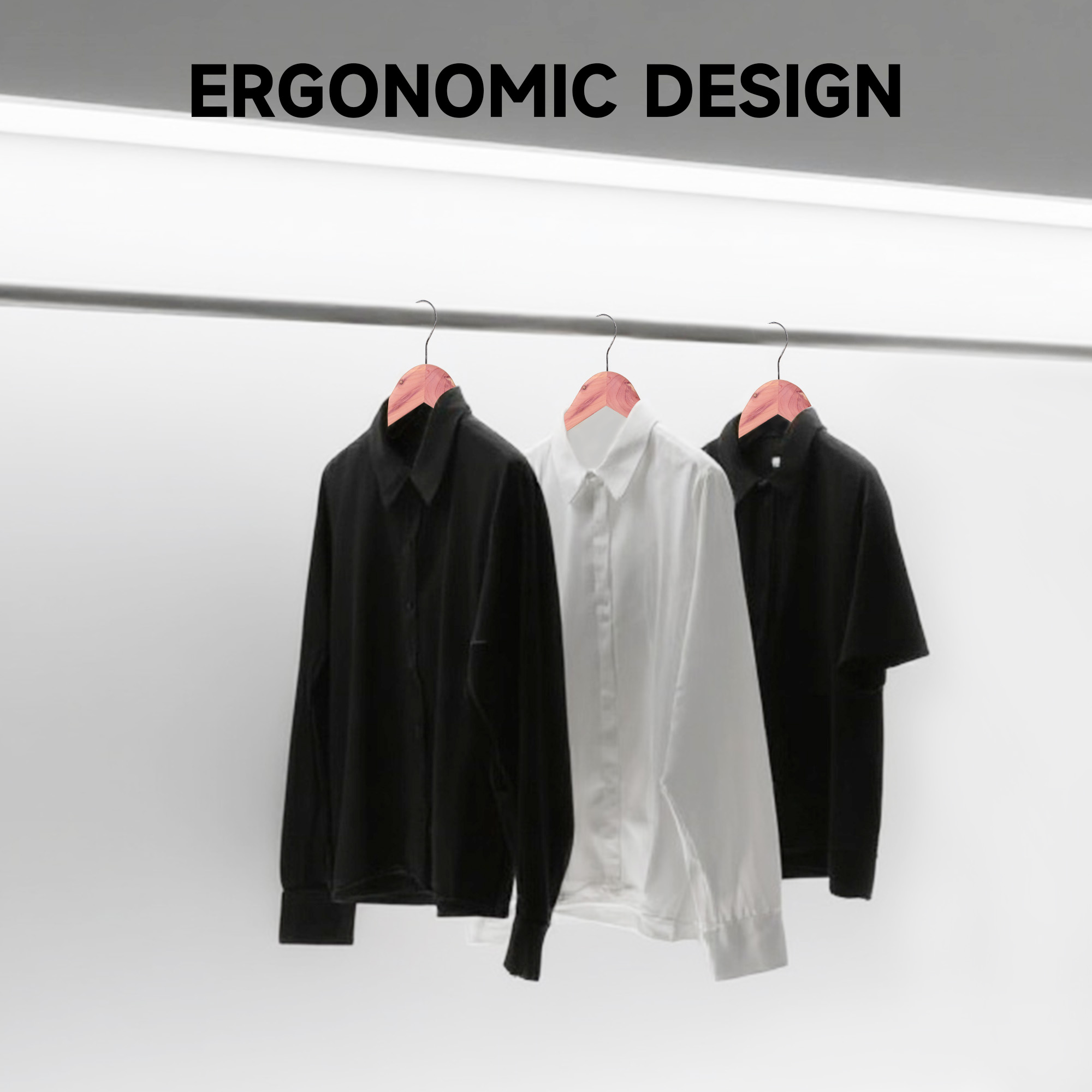 BP4U 12-Pack Premium Wooden Clothes Hangers with Clips, Cedar Wood Skirt/Pant Hangers with Adjustable Clips for Suits, Dresses, Coats, Jackets, Trousers