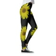 thumbnail image 4 of WILLBEST Leggings de Yoga de Cintura Alta con Estampado de Girasoles para Mujer, Mallas de Moda, Pantalones Deportivos de control, Pantalones Elásticos Cómodos para Entrenar Mediana, 4 of 6