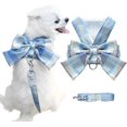thumbnail image 1 of Dog Harness for Small Dogs with Bow Small Harness for Dogs with D-Ring Soft Mesh Adjustable Harness Set Puppy Pet Harness and Leash (Blue M), 1 of 4