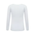 thumbnail image 2 of YIZYIF Kids Girls Long Sleeve Thermal Tops Solid Color Warm Underwear Base Layer T-Shirt Type B White 4-6, 2 of 7