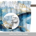 thumbnail image 6 of Blue Gold Marble Valance Curtain Luxury Gorgeous Ocean Abstract Window Valances Rod Pocket Short Curtains Window Treatments for Kitchen Bedroom Bathroom Laundry 60" x 18", 6 of 9