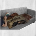 thumbnail image 6 of Gothic Soft Flannel Fleece Throw Blanket, King in Vintage Style Palace Chandelier Medieval Architecture Theme, Cozy Plush for Indoor and Outdoor Use, 60" x 80", Burgundy Grey, by Ambesonne, 6 of 6