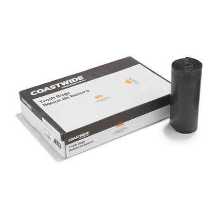 Staples Coastwide Professional AccuFit 44 Gallon Trash Bag 37" x 50" Low Density 1.3 mil Black 100