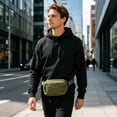 thumbnail image 2 of Linnome Adjustable Strap Fanny Pack Lightweight Crossbody Waist Bag Multi Pocket Mini Sling Pouch for Outdoor Walking Running Travel Daily Small Item Storage, 2 of 6