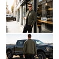 thumbnail image 6 of Zehisen Men's Jackets-Bomber Jacket Fall Winter Warm Windbreaker Full Zip Casual Windproof Outdoor Coats Armygreen L, 6 of 9
