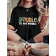thumbnail image 1 of 1pc Women'S Casual Round Neck Short Sleeve T-Shirt with Creative "Gobble Til You Wobble" Turkey Print, Polyester Knit Fabric, Animal Pattern, Comfortable All-Season Top, 1 of 6