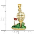 thumbnail image 2 of FJC Finejewelers 14k Yellow Gold Golf Ball On Tee with Enamel Charm, 2 of 5