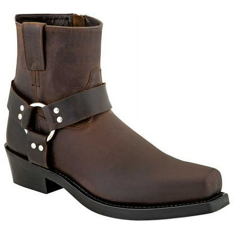 Old West Men's 7 Inch Square Toe Harness Boots - Walmart.com