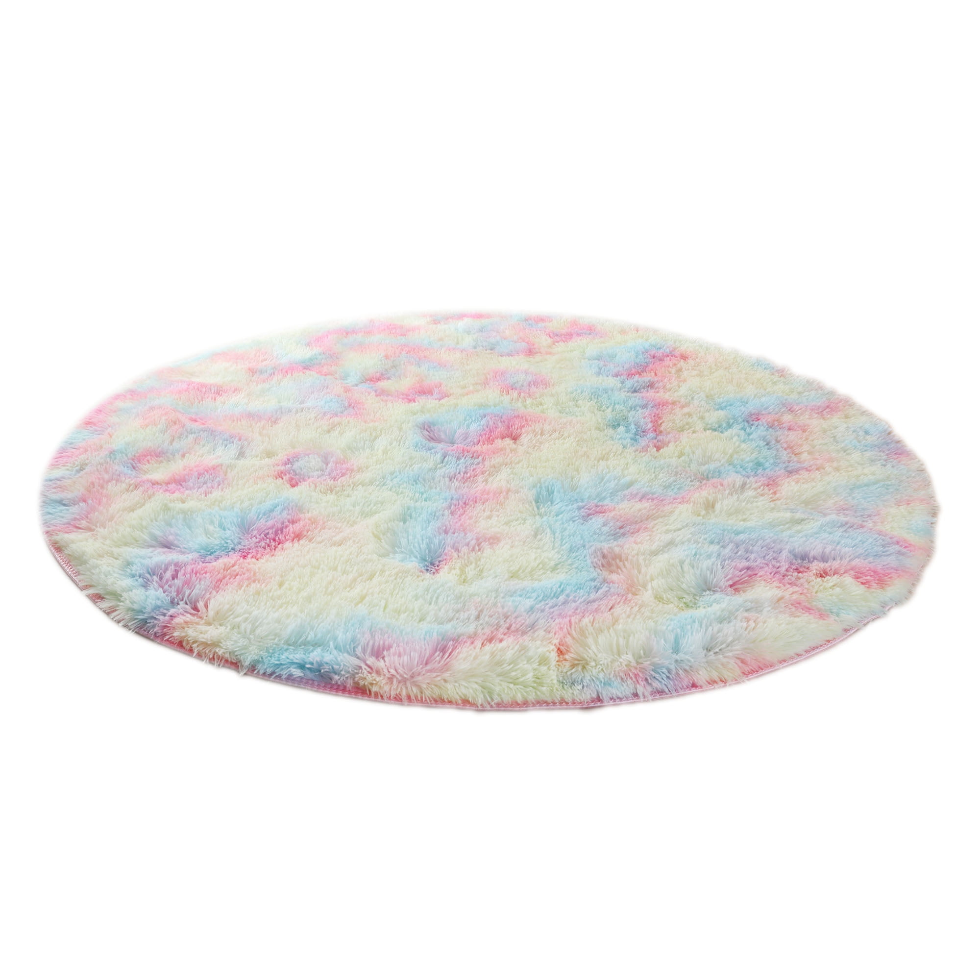 Fluffy Round Rug for Bedroom, Soft Circle Area Rug for Kids Room, Shag Plush Circular Rugs for