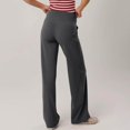 thumbnail image 4 of Women's High Waist Yoga Pants Basic/Side Pockets Casual Solid Color Trousers Dark Gray 2XL, 4 of 7