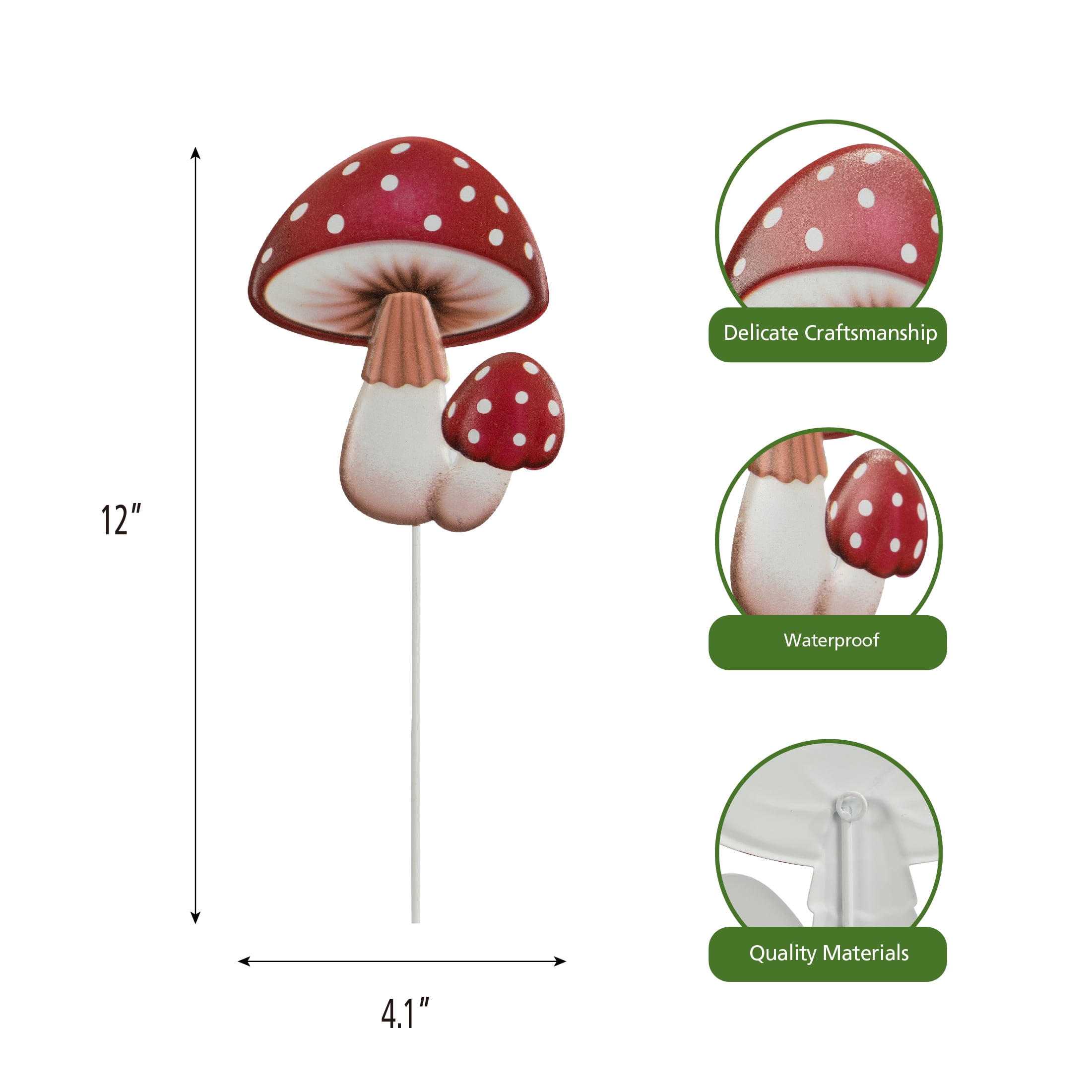 Mainstays Weather-Resistant Metal Mushroom Garden Stake