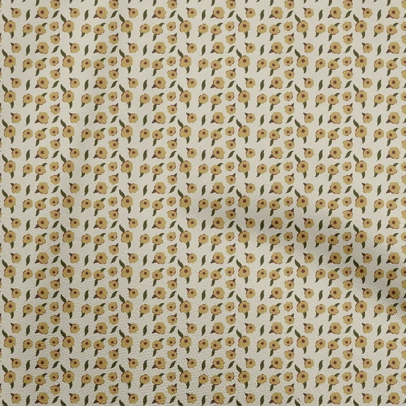 oneOone Velvet Beige Fabric Asian Floral Dress Material Fabric Print Fabric By The Yard 58 Inch Wide