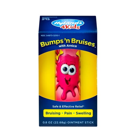 Hyland's 4 Kids Bumps 'n Bruises Stick Multi-Color with Arnica, Natural Relief of Bruising, Pain and Swelling, 0.8 (Best Thing For Swelling And Bruising)