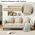 thumbnail image 5 of 80.5" Linen Fabric Sofa Couch for Living Room,3-Seat Contemporary Upholstered Track Arm Sofa Couch with Wood Legs and Throw Pillow,Apartment,Office,Beige, 5 of 8