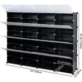 thumbnail image 3 of 8 Tier Portable Shoe Rack Organizer 64 Pair Covered Shoe Storage Shelves Rack 32 Grids Tower Shelf Storage Cabinet Stand Expandable for Heels,Boots,Slippers,Perfect For Entryway,Hallway,Closet,BLACK, 3 of 14