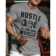 thumbnail image 5 of Gymish Hustle to Gain More Muscle T-Shirt – Motivational Weightlifting Shirt for Men, Funny Lifting Gym Tee, Men’s Workout Apparel, 5 of 5