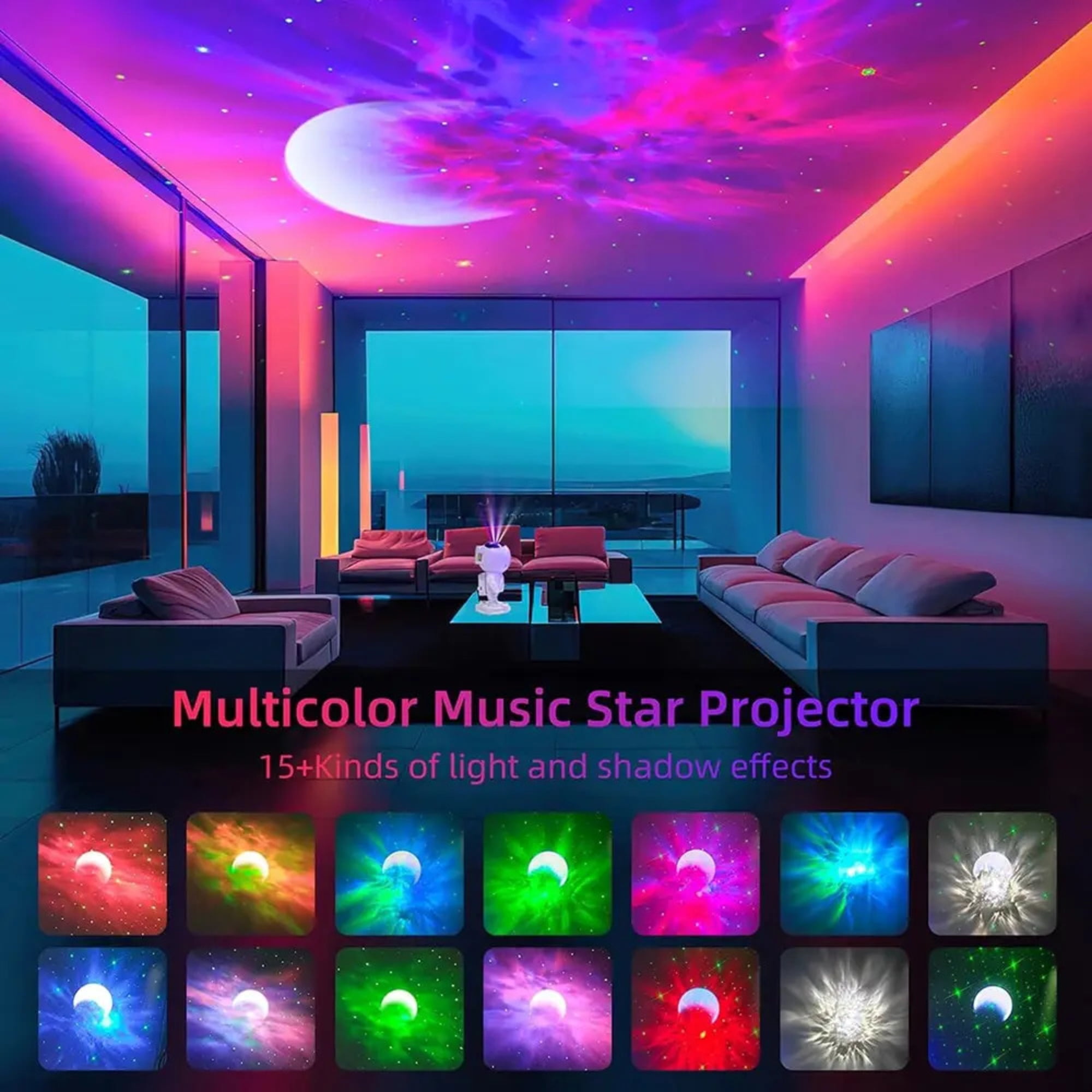 Wadan Astronaut Galaxy Projector with Bluetooth, White Noise & Remote – Star & Moon Night Light for Bedroom