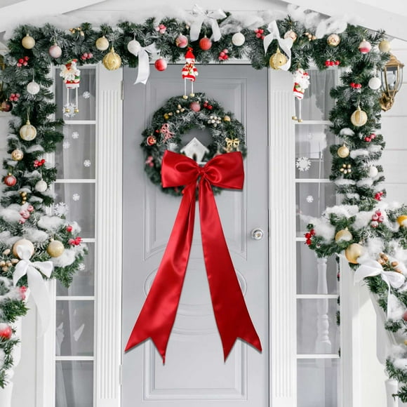 SSZMDLB Décoration de Noël à Moins de 5$, Nœud Rouge pour Arbre, Décoration de Fête pour Couronnes Guirlandes, Accent d'Emballage Cadeau Festif, Design Facile à Accrocher pour Décoration d'Arbre, Amélioration de la Décoration Intérieure Saisonnière