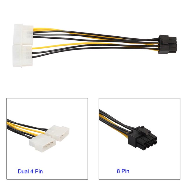 18 cm 8 (6 + 2) pines a doble 4 pines gráficos tarjeta de video cable adaptador de cable de alimentación Likrtyny Componentes de la computadora