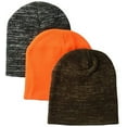 thumbnail image 3 of MUK LUKS Men's 3 Pack Beanie Set-Blaze/Grey/Brown OS, 3 of 3