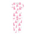 thumbnail image 4 of asdoklhq Winter Pajamas for Women Christmas Women V-neck Short Sleeved Pajamas and Pants Set Casual Pajamas with Pockets Pink XL, 4 of 5