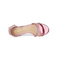 thumbnail image 4 of BLISSFUL STEP Women's Glitter Ankle Straps Stiletto Clear Heels Sandals Pink 8, 4 of 7