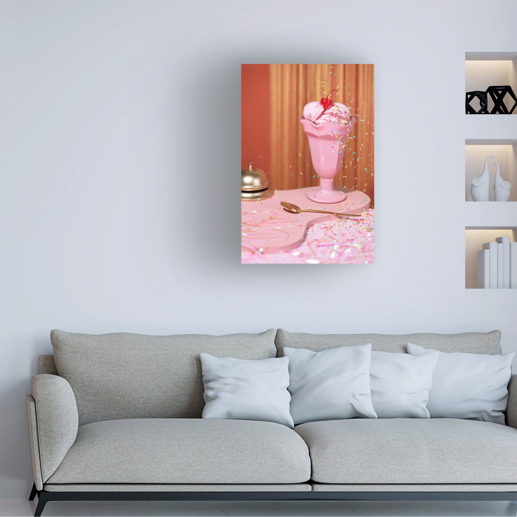 Canvas Wall Art - Julia Ramiro 'Icecream 2' Wall Art for Living Room, Bedroom, or Office D?cor by Trademark Fine Art - 12 x 19 Inches