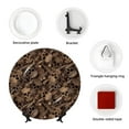 thumbnail image 4 of Wukai Brown Camouflage Skull Print Decorative Plate for Display,Bone China Decorative Plate, Ceramic Dinner Plate with Stand, Vertical Ceramic Plate-6in, 4 of 6