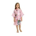 thumbnail image 4 of Light Pink Mommy and Me Robes, Floral, Satin Feel, 4 of 8