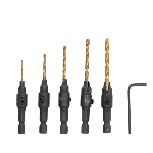 Oubit Counter Sink Drilling Bit,5Pcs Countersink Drill Bit Drill Bit Countersink Drilling Bit Kit Rugged and Tough