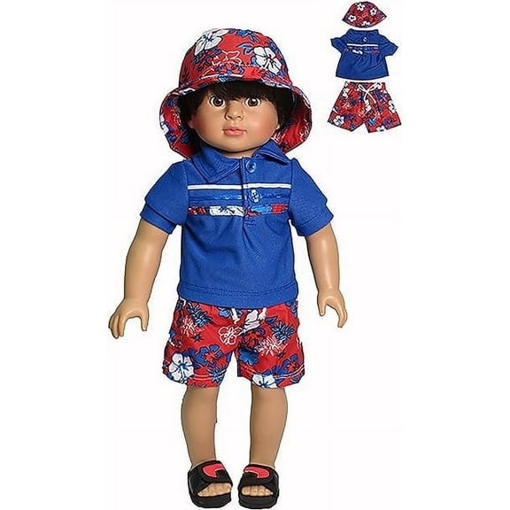American Fashion World 18" Boy's Floral Doll Clothing Set