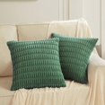 thumbnail image 1 of HAYAN 2 Packs Emerald Green Decorative Throw Pillow Covers 14x14 Inch for Living Room Couch Bed Sofa, Christmas Home Decor, Soft Striped Corduroy Square Cushion Case 35x35 cm, 1 of 1
