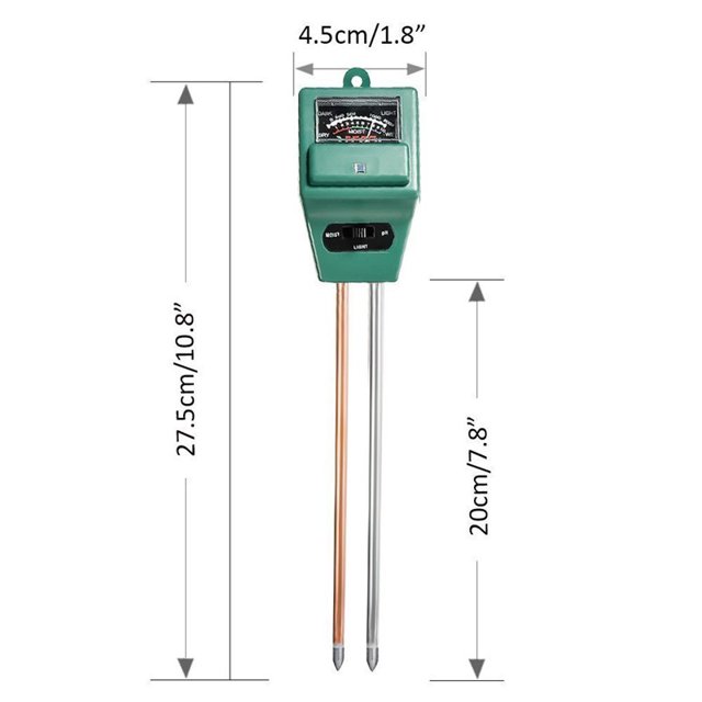 Medidor de PH del suelo, 3 en 1 humedad del suelo/luz/probador de pH Kits de herramientas de jardinería para el cuidado de las plantas, ideal para jardín, césped, granja (verde) de una sola pieza ShuxiuWang 8390605533006