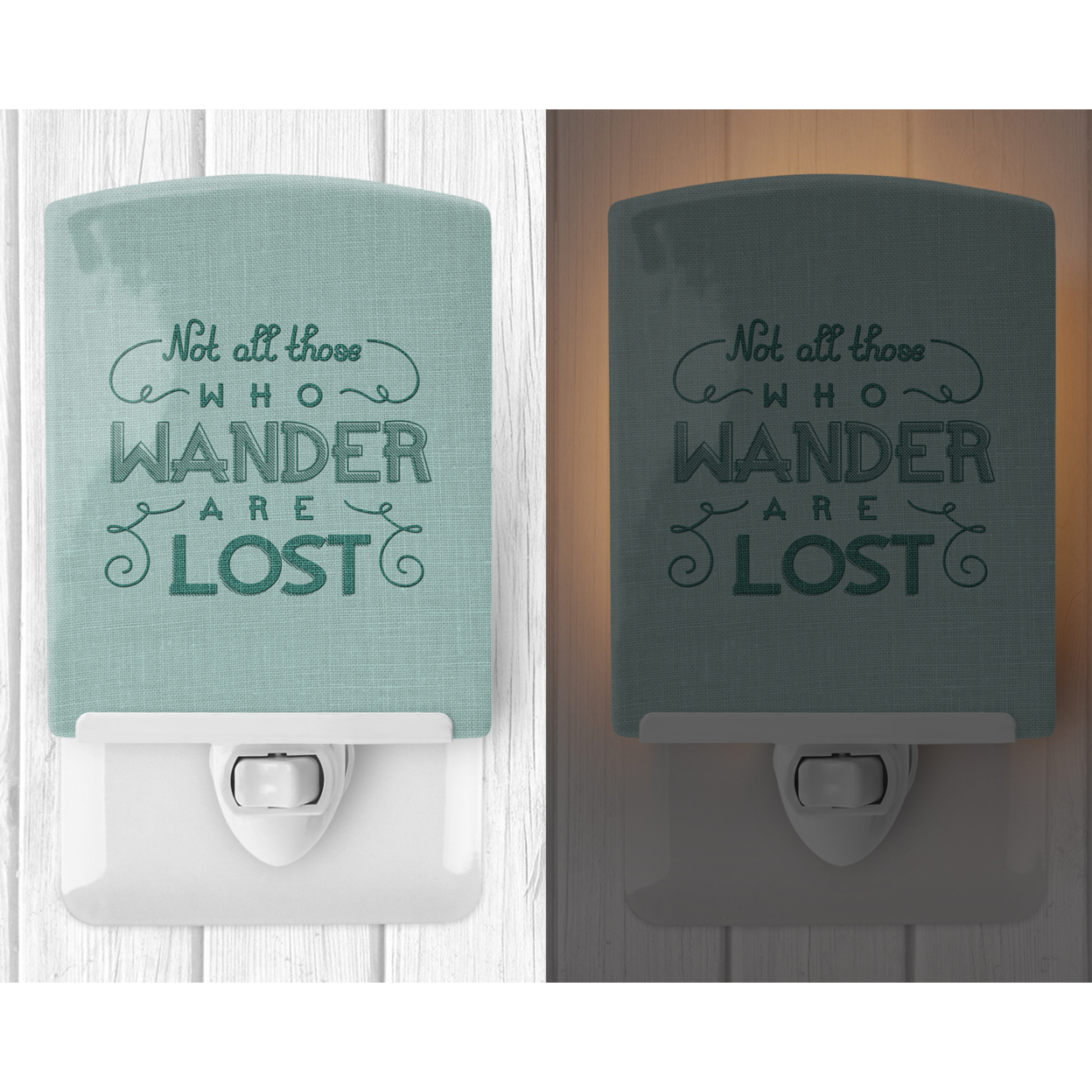 Caroline's Treasures BB5466CNL Not All Who Wander are Lost Ceramic Night Light, 6x4x3", multicolor