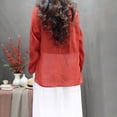 thumbnail image 5 of Tops for Women Plus Size Long Sleeved Round Neck Solid Color Pullover Shirt Red,Shirts for Women, 5 of 6