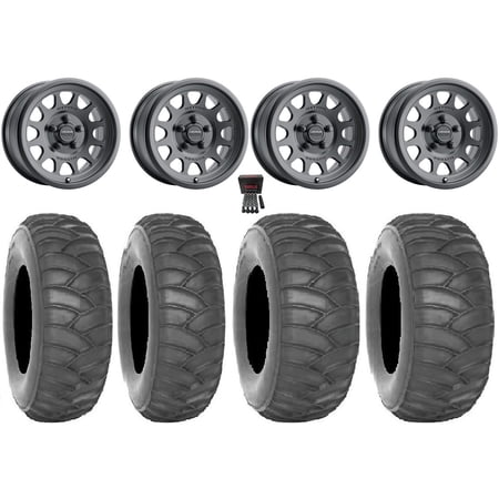 Method 414 15 Wheels Bk +38mm/+25mm 35 SS360 Tires Polaris RZR Turbo R & Pro R Ranger 1500 Xpedition