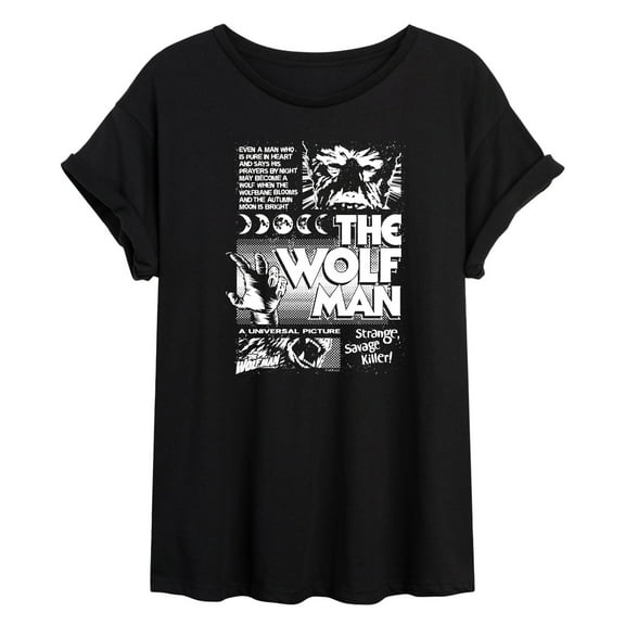 Classic Monsters - The Wolf Man - Women's Oversized Graphic T-shirt