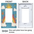 thumbnail image 3 of Yayeee Rocker Switch Wall Plate 2-Gang 4.7"x4.6" Home Decorative Outlet Cover, Rainbow with Stars, 3 of 6