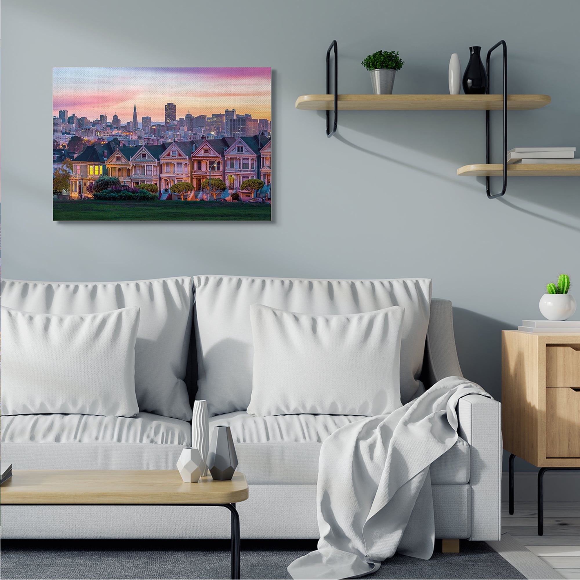 Stupell Industries San Francisco California Sunset Cityscape Architecture Town & City Photography Gallery Wrapped Canvas Art Print Wall Art, 30 x 40