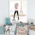 thumbnail image 1 of Designart Cute Girl By The Tour Eiffel In Paris Canvas Wall Art, 1 of 4