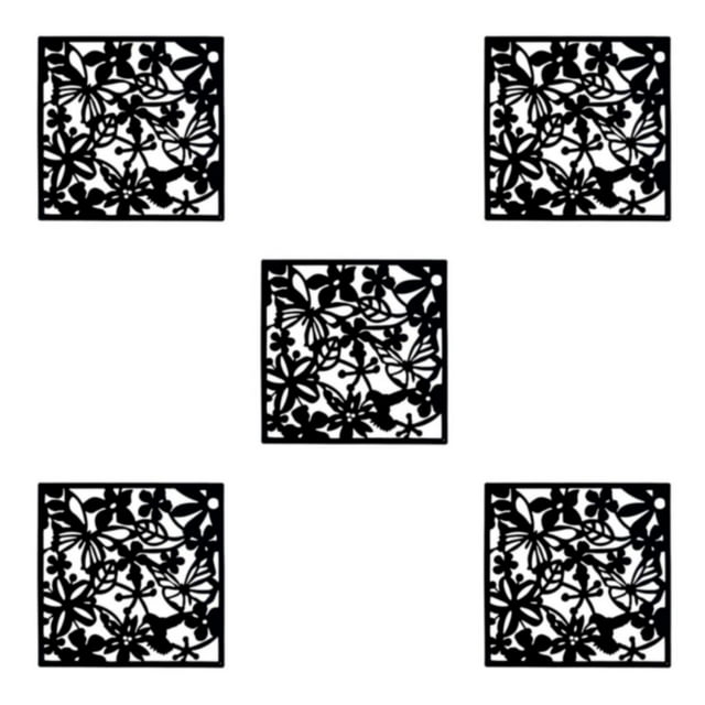 ZheElen 4piece Lightweight Hanging Divider Screens For Versatile Space Foldable Black Butterflies 5Set