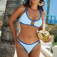 thumbnail image 3 of Women Sexy Thong String 2 Piece Bikini Set Swimsuit High Leg Cut Brazilian Bikini Soft Stretchable Material, 3 of 4