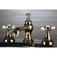 thumbnail image 2 of Kingston Brass KC7062BEX Robinet de Lavabo à Large Diffusion avec Poignée Croisée et Raccord en Laiton, Laiton Poli, 2 of 2