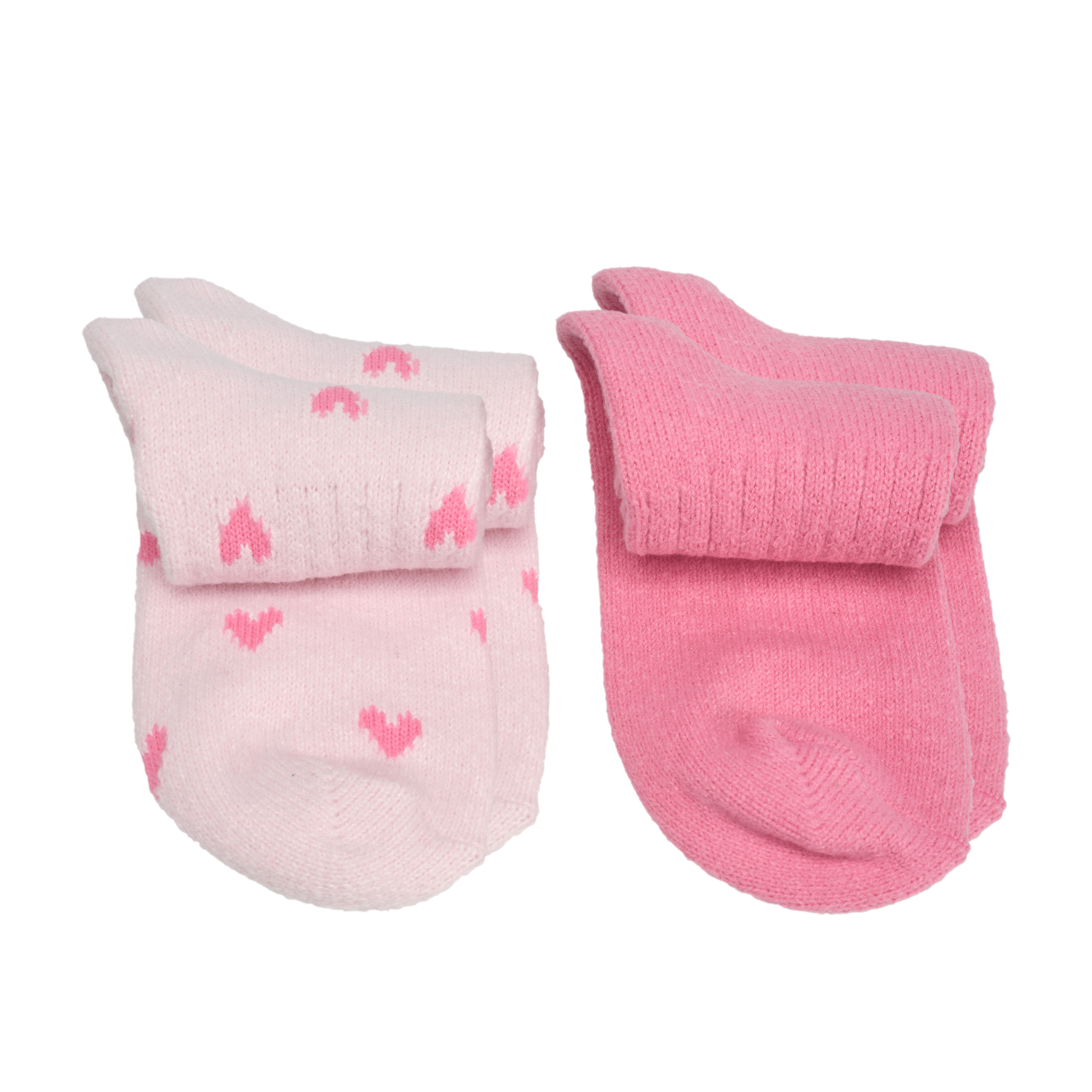 Kensie Girls Super Soft Slouchy Kids Socks (2-Pack) – Pink Hearts