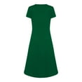 thumbnail image 4 of QLEICOM Women's Casual Loose Sundress Long Dress Short Sleeve Split Maxi Dresses Summer Beach Dress with Pockets Green S, US Size: 4, 4 of 5