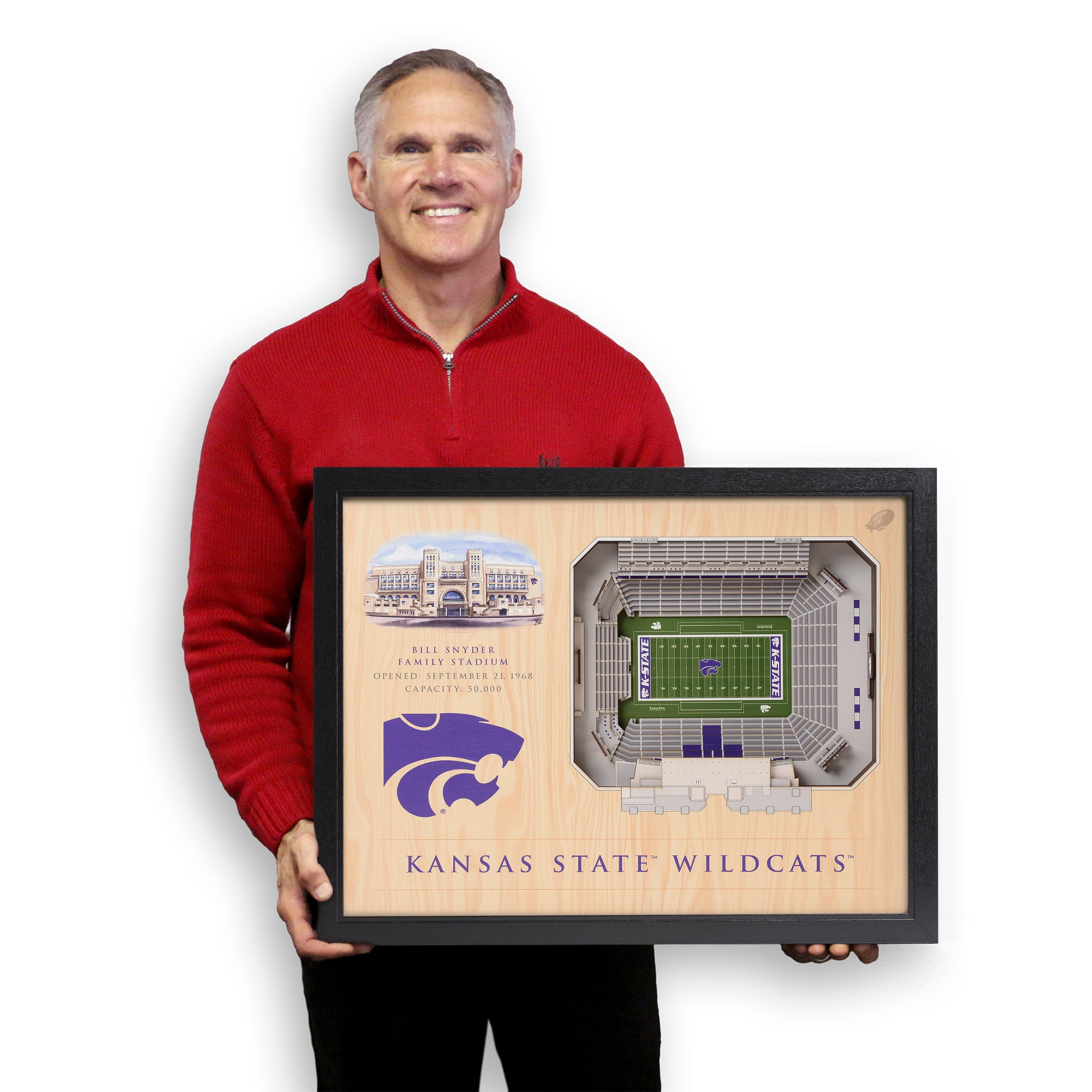 YouTheFan NCAA Kansas State Wildcats FB 25-Layer Stadiumview Wall Art