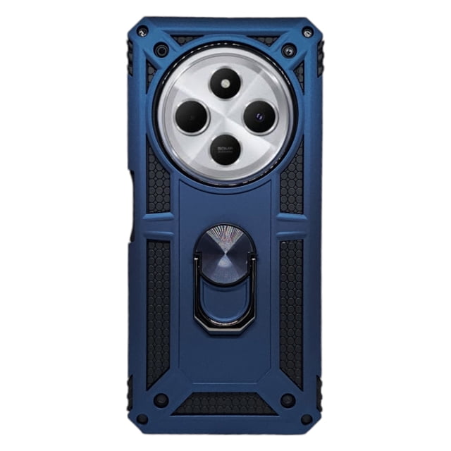 Funda Uso Rudo Cely Vesmir Con Anillo Magnético Para Xiaomi Redmi 14C Azul Marino Más 2 Micas De Cristal