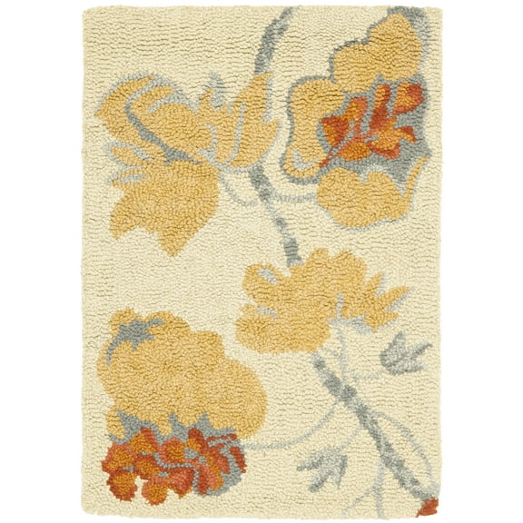 SAFAVIEH Blossom Jada Floral Flowers Wool Runner Rug, Beige/Multi, 2'3" x 8'