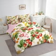 thumbnail image 3 of Feelyou Red Strawberry Teens Twin Bedding Sets 7-Piece, Retro Buffalo Plaid Bedding Comforter Set, Kawaii Cartoon Fruit Reversible Sheet Sets, Microfiber Bedroom Decor, 3 of 7