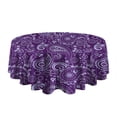 thumbnail image 5 of Purple Paisley Pattern Round Tablecloth 60"x60",Wrinkle Wipeable Table Cloth for Kitchen Dining Room Picnic Patio Party, 5 of 6